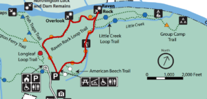Trail Navigator | Raven Rock Loop Trail - Trail traveled is outlined in red