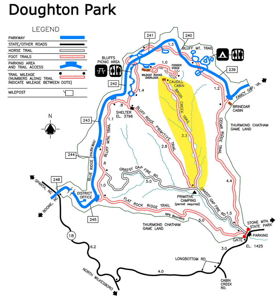 Doughton Park Tail System Map